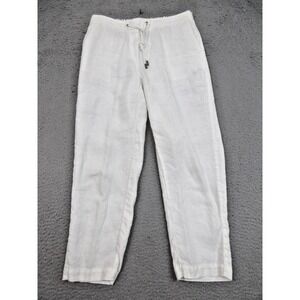 Chicos Pant Women 6R Chicos 0 Linen Drawstring Elastic Waist Casual Lightweight